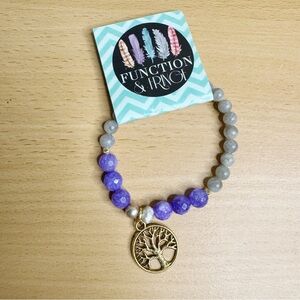 Function & Fringe Stretch Beaded Quartz Labradorite Bracelet Tree Of Life Charm